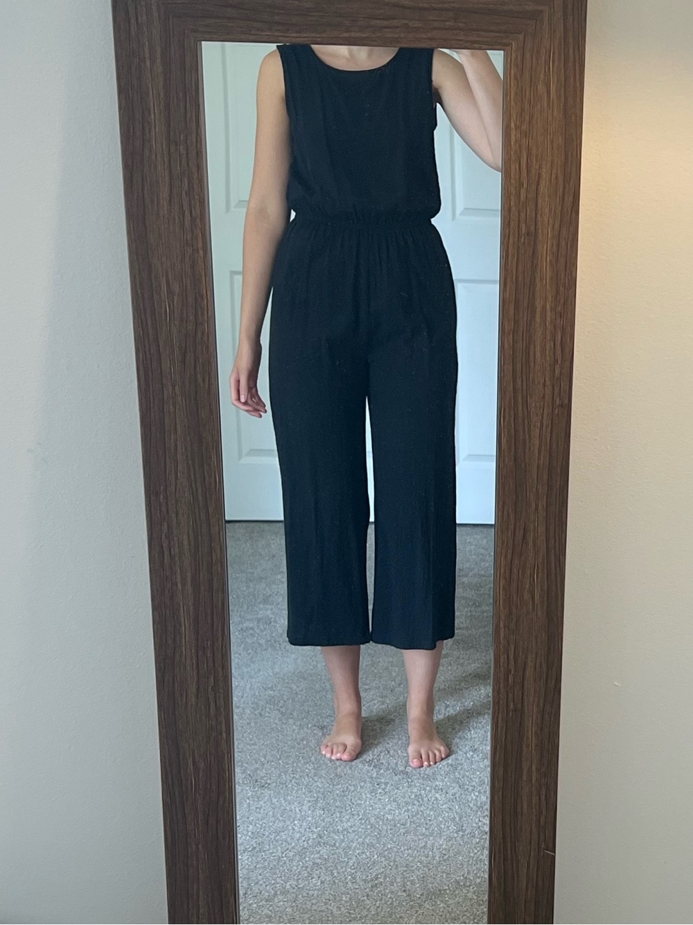Black Sleeveless Wide-Leg Jumpsuit